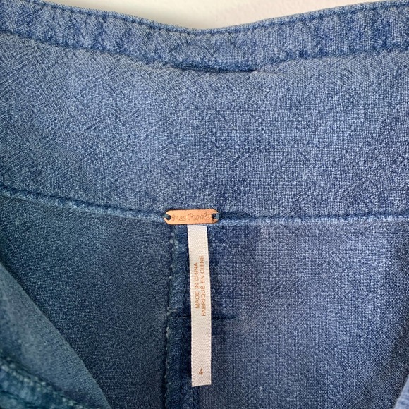 Free People Catching‎ Feelings Utility Inspired Midi Skirt Sz 4 - Picture 5 of 9